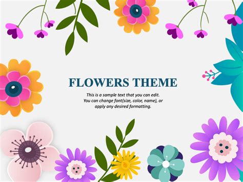 flower slide template|aesthetic flower presentation template.